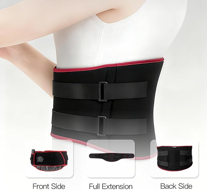 F&G Cordless Heating Massage Belt,Heating Pad for Back with 3 Heat 5 Vibration,10,000mAh Battery,Relieve Back Pain and Cramps,Portable Lower Back Massager,Gifts for Women Men Mom Dad