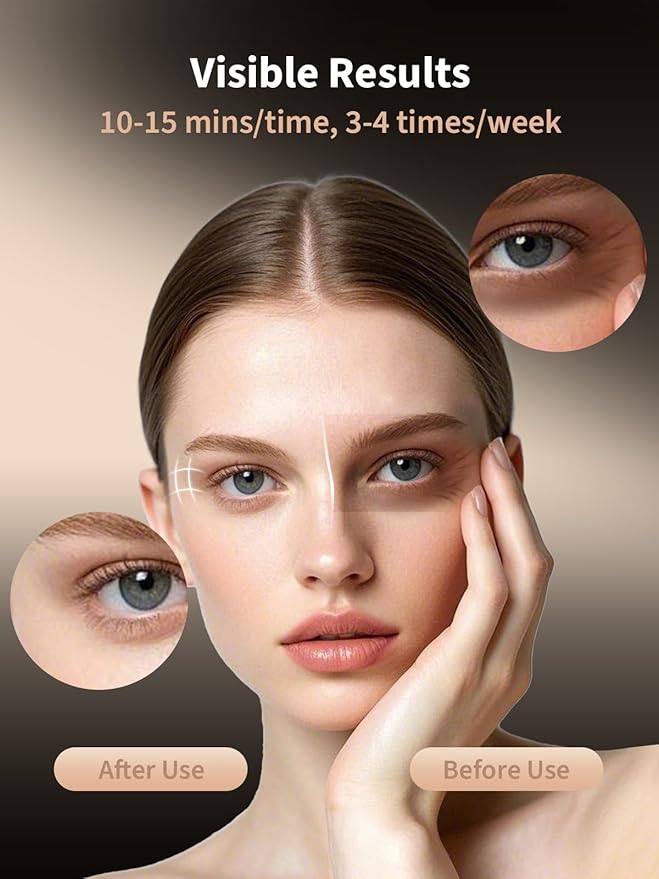 Red Light Therapy for Eyes, Women's Day Gifts for Women Mom Wife with NIR, 5 Modes with Timing Function for Eyes Bags & Dark Circles & Fine Lines, Rechargeable Eye Mask for Home Skincare