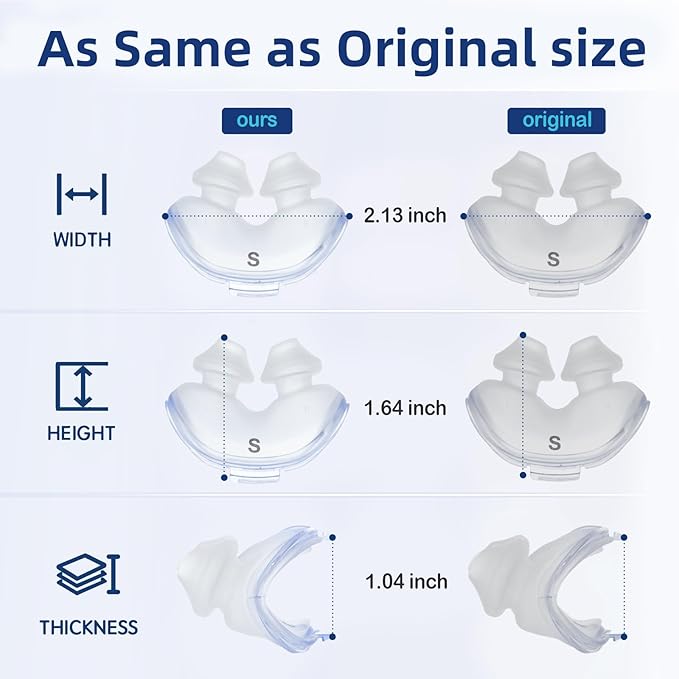 3 Packs Replacement Nasal Pillow Cushion for ResMed AirFit P10, Compatible with Original Airfit P10 Frame, Replacement Silicone CPAP Supplies, Reliable Seal & Lighter Weight, Small