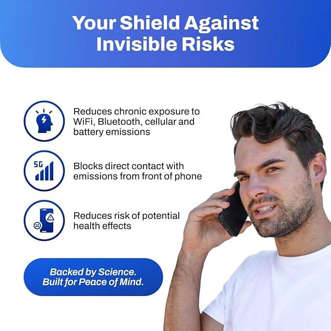 DefenderShield EMF Protection & 5G Anti Radiation iPhone 14 Pro Max SlimFlip Case - RFID Blocking EMF Shield Slim Wallet Case Black