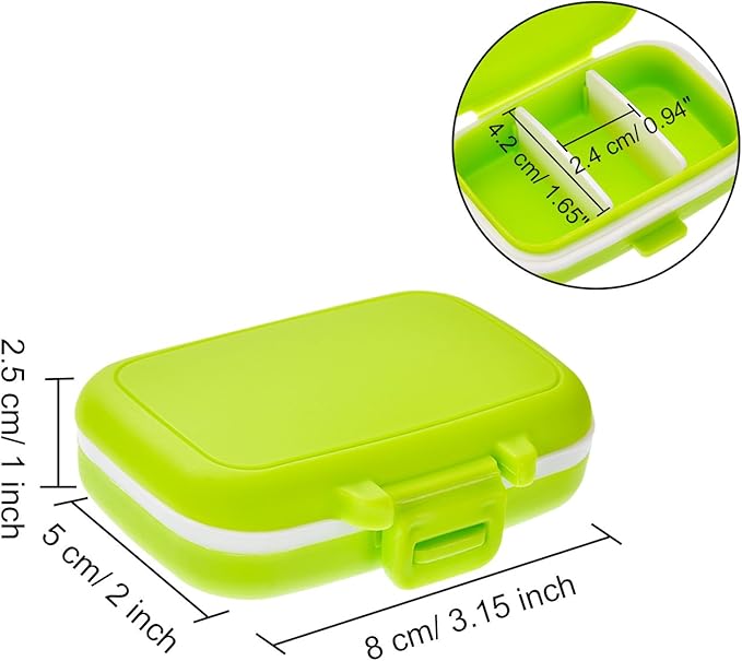 JOVITEC 4 Pack Small Pill Cases Plastic Waterproof 3 Removable Compartments Pill Organizer Box Holder Medicine for Daily and Travel Use