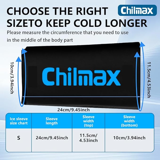 Elbow Ice Pack Wrap Compression Sleeve Pain Relief, Tennis Elbow & Golfers Arm Cold Hot Packs Brace,Reusable Gel Ice Sleeve for Knee Calf Ankle Thigh Injurie,Fits Left/Right (S)