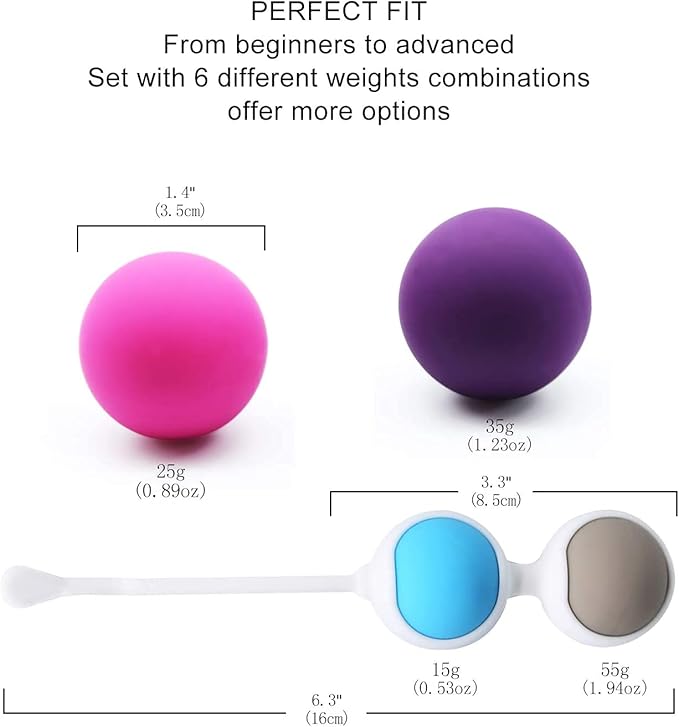 Adorime kegel Exercise Products Balls for Women - Pelvic Floor Strengthening Exercises Device Women Kegel Ball Weighted Exercise Kit for Beginner Tightening Training System (4-Piece Set)