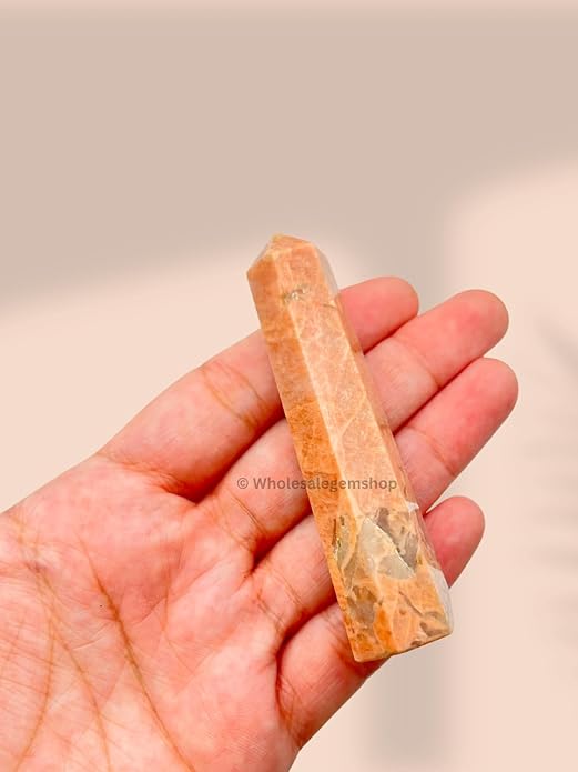 WholesaleGemShop 3 Inch Gemstones Obelisk Tower Jumbo Facet Aura Rock Crystal Natural Polished Earth Wand Spirit