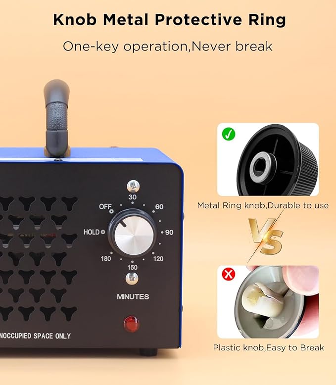 ONAMOR Ozone Generator Odor Eliminator 70000mg, High Capacity Ozone Machine Odor Removal Up to 6000 Sq.Ft, Ozone Ionizer Ozonator for Smoke, Car, Basement And Pet Room, Blue