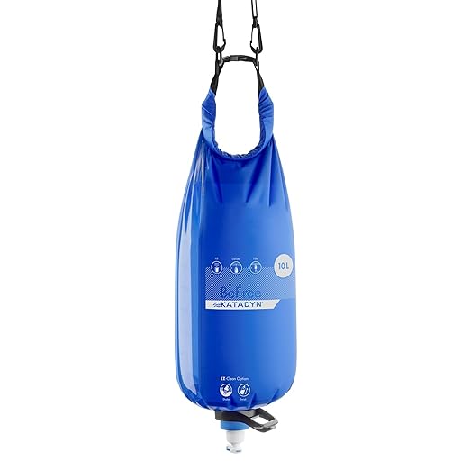 Katadyn Gravity BeFree 10L Water Microfilter, Camping, Backpacking, Emergency Preparedness, Blue