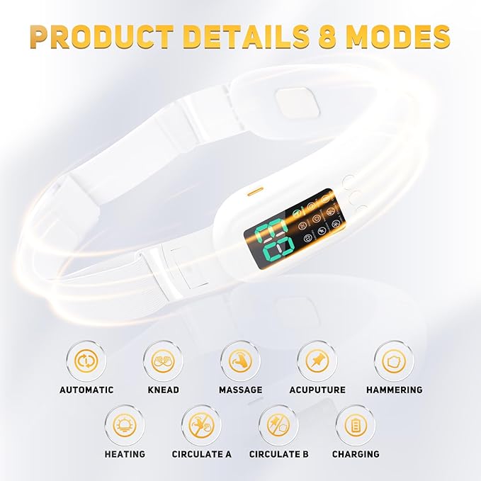 Double Chin Machine, V Face Beauty Device for Woman 8 Modes and 15 Intensity Levels Electric Double Chin Device, Smart Double Chin Face Device with Magnetic Massage, White