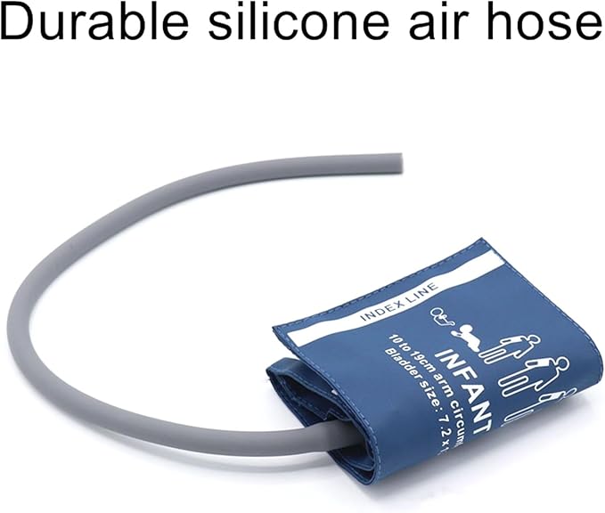 Universal NIBP Cuff with BP12 Connector for Infant, 10-19 cm Reusable Single Tube PU Replacement BP Cuff with Inner Airbag for Blood Pressure Monitor Machine