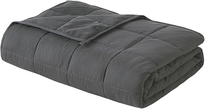 Weighted Blanket for Adults 60"x80" 20 lbs Cooling Blanket for Sleepers, Soft Material Blanket with Premium Glass Beads for All-Season, Grey