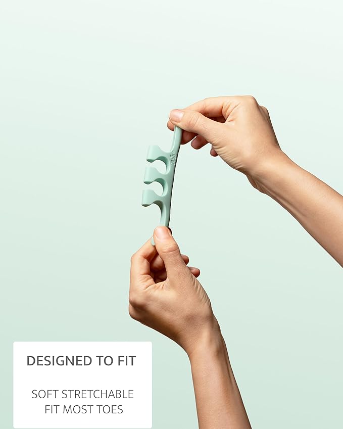 Gel Toe Separators for Women & Men - 4 Pieces Soft Silicone Pedicure Toe Spacers for Separating Toenails - Toe Polish Separators, Yoga, Relaxing, Nail Art and more - (Teal & Yellow Ombre)