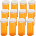 Empty Plastic Pill Bottles with Easy Open Snap Caps (Not Child Resistant), Prescription Medication Vials, Clear Containers, Pill Cases Dispenser Organizers (16 Dram, 12pcs)