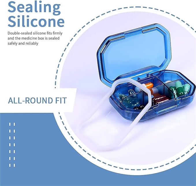 This Portable Colorful Coral Reef Sea Turtle Pattern 6 Compartment Pill Box Can Be Placed in A Pocket Or Wallet to Store Vitamins, Medicines Health Supplements Other Medications.