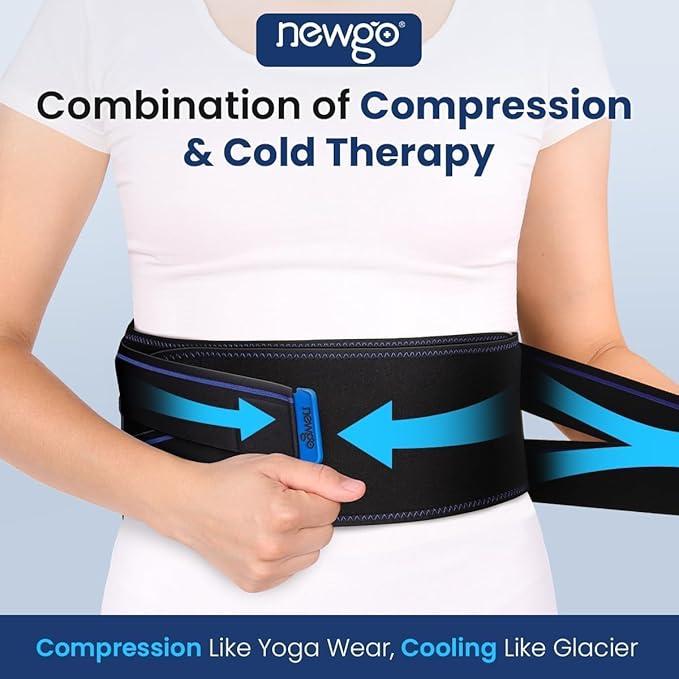 Long Coldness Ice Pack for Lower Back Pain Relief - 2 Hours Long-Lasting Cold Therapy - Flexible Back Wrap for Lumbar, Sciatica, Herniated Disc, Reusable Cold Ice Pack with Adjustable Straps