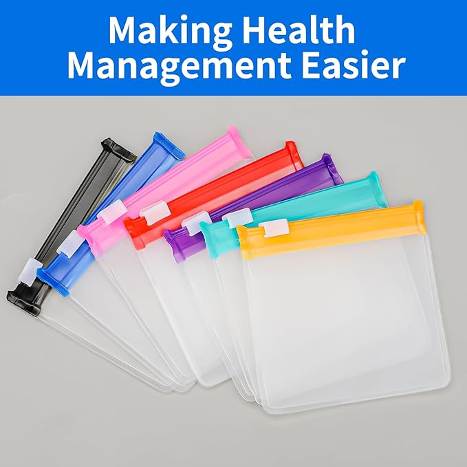 21PCS Pill Pouches, Pill Organizer Travel, Clear Pill Baggies, Plastic Pill Bags with Slide Lock for Medicine Small Items Storage (Classic)