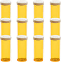 Pill Bottles with Snap Caps, Not Child Resistant Cap, Prescription Vials - Easy Open - Empty Medicine Plastic Containers for Personal Medication & Pharmacy (30 dram, 12pcs)