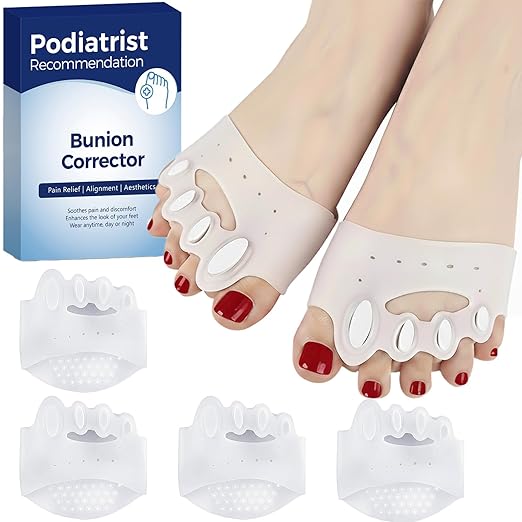 Upgraded Toe Separators & Toe Spacers for Women and Men - Podiatrist Recommended, Bunion Corrector, Foot Alignment and Pain Relief(2 Pair)
