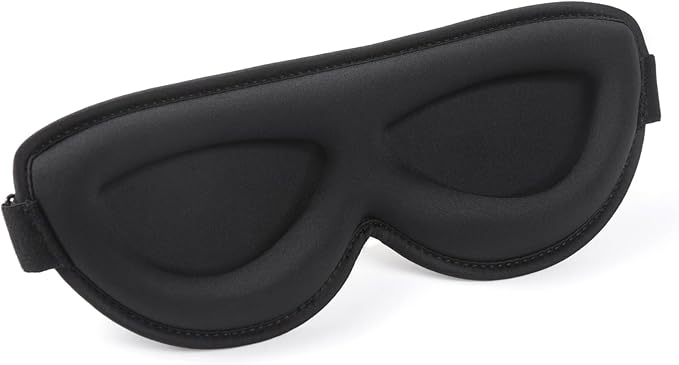 ALASKA BEAR Stylish Sleep Masks for Small Face, 3 Pack Stitched Eye Masks with Contoured Cups, 100% Blackout Cover, Cool and Soft Concave Padding, Machine Washable(Black)
