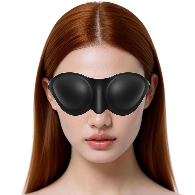 Moisture Chamber Sleep Mask for Dry Eye Syndrome, 3D Silicone Sealed Eye Cups, Washable Reusable Eye Goggles, Adjustable Strap, Soft Night Eye Protection for Severe Dry Eyes