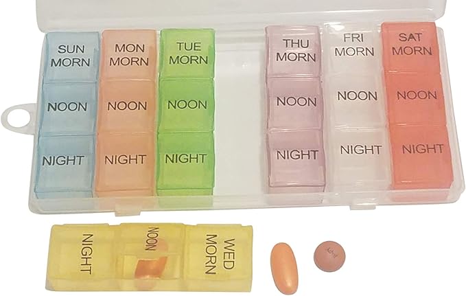 Pill Organizer Medicine Case, Daily and Weekly Box/Container