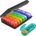 7-Day Travel Pill Organizer, 3 Times a Day, AM PM Pill Box 21 Tray with One-Side Large Opening for Easy Filling, Portable Travel Medicine Case for Medication, Vitamin, Fish Oil, Supplements