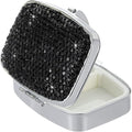 Small Pill Case Travel Pill Box for Purse Mini Metal Pill Container Pocket Cute Pill Organizer Tiny Single Pill Holder for Vitamin Medicine(Black)