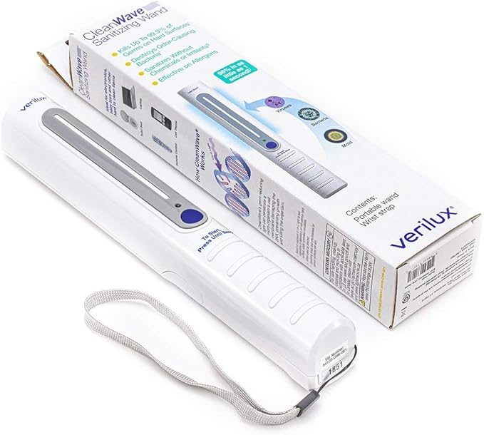Verilux CleanWave VH03 Portable Sanitizing Travel Wand - UV-C Technology - Kills Germs and Bacteria