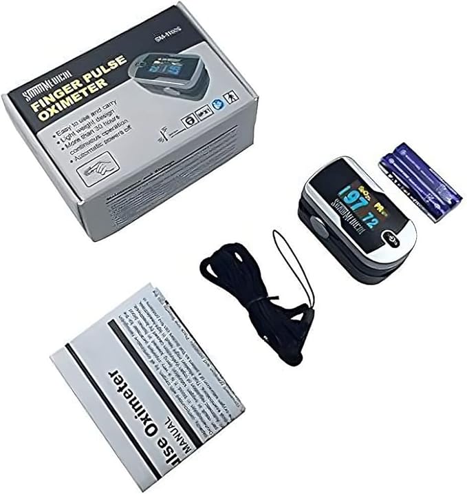 Santamedical Generation 2 Fingertip Pulse Oximeter Oximetry Blood Oxygen Saturation Monitor with Batteries and Lanyard