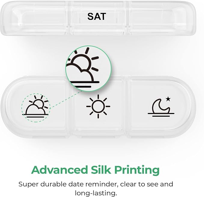 PULIV Weekly Pill Organizer 3 Times a Day, Portable Travel Pill Box 7 Day with Large Pill Containers, Light-Proof Pill Case for Vitamins, Medication, Supplements and Fish Oils (White)