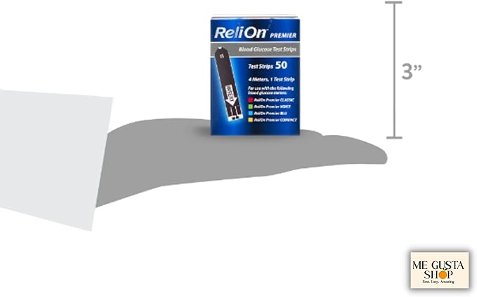 ReliOn Premier Blood Glucose Test Strips, 50 Count, + me Gusta Sticker