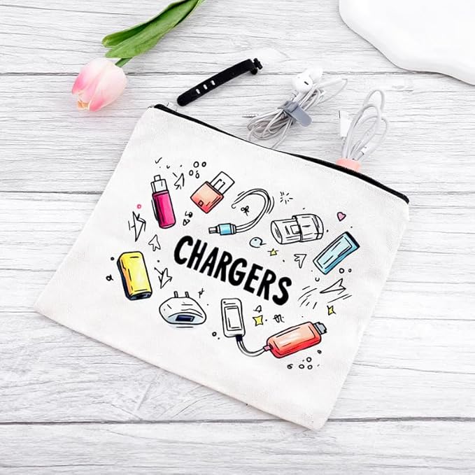 Travel Charger Organizer Bag for Cords and Cables Plug Charging Bag Earphone Storage Pouch Small Electronic Makeup Bags Wire Charge Holder Pouch with Zipper Usb Pouches for Travel Gifts for Women Mens