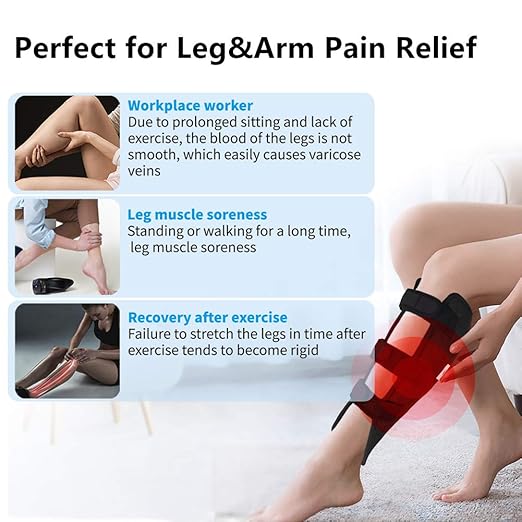 Red Light Therapy Device for Leg & Arm Pain, Near Infrared Therapy Wrap for Calf Thigh Pain Relief Portable Deep Light Therapy with Timer for Muscle Recovery