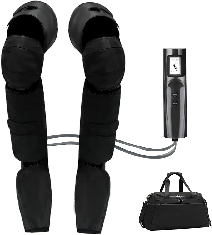 Air Compression Leg Massager, Cordless Recovery System for Improved Circulation, Professional Foot Massage Boots with 5 Massage Areaes, 8 Intensities(Only Single Leg)-Medium