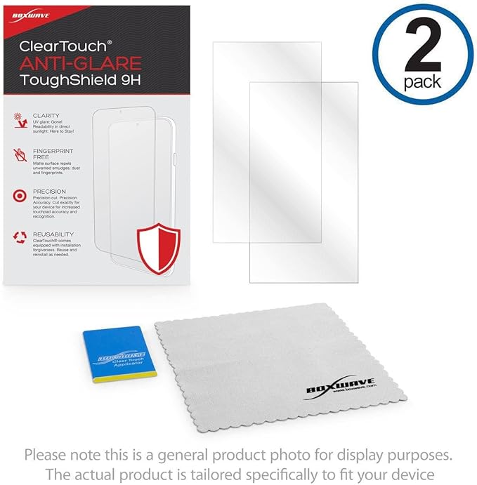 BoxWave Screen Protector Compatible with Skylight Calendar (15 inch) - ClearTouch Anti-Glare ToughShield 9H (2-Pack), Anti-Glare 9H Tough Flexible Film Screen Protector