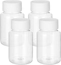 4Pcs Clear Pill Bottles, 80ml Empty Plastic Medicine Bottles, Reagent Bottle with Caps, Small Travel Pill Case, Chemical Containers for Liquid Solid Powder