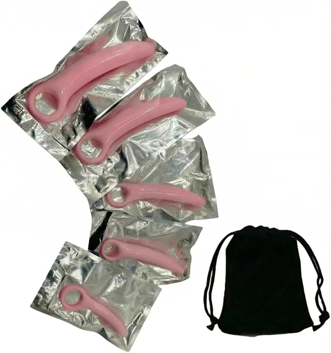 5 Pcs Pelvic Floor Muscle Dilator Trainer Set Silicone Soft Gradual Progression Toys with Storage Bag