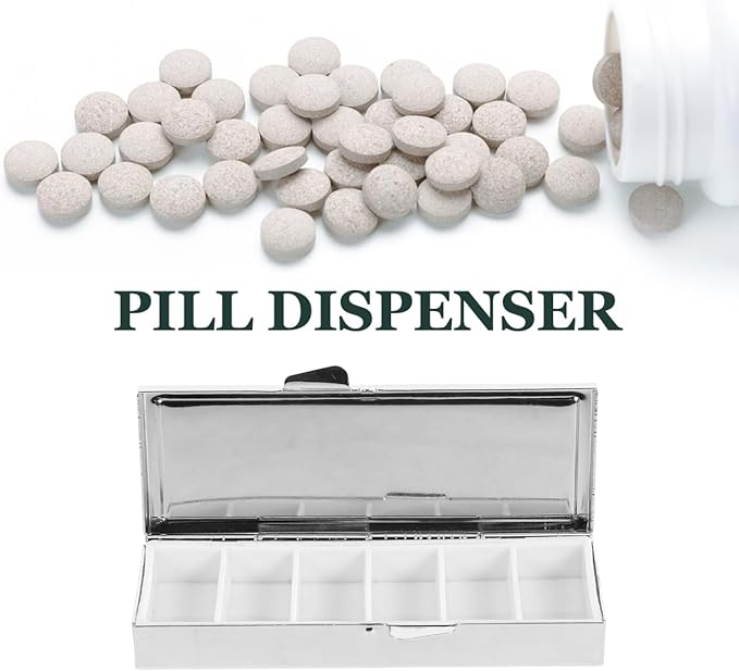 Healifty 2pcs Box Stainless Steel Metal Pill case Stainless Steel Pill Organizer Monthly Pill Organizer Weekly Pill Holder Crafts Organizer Portable Travel Makeup
