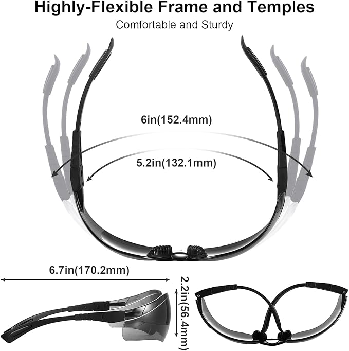 xaegistac Shooting Glasses Anti-fog Shooting Range Eye Protection, Adjustable Safety Glasses with Zipper Hard Case