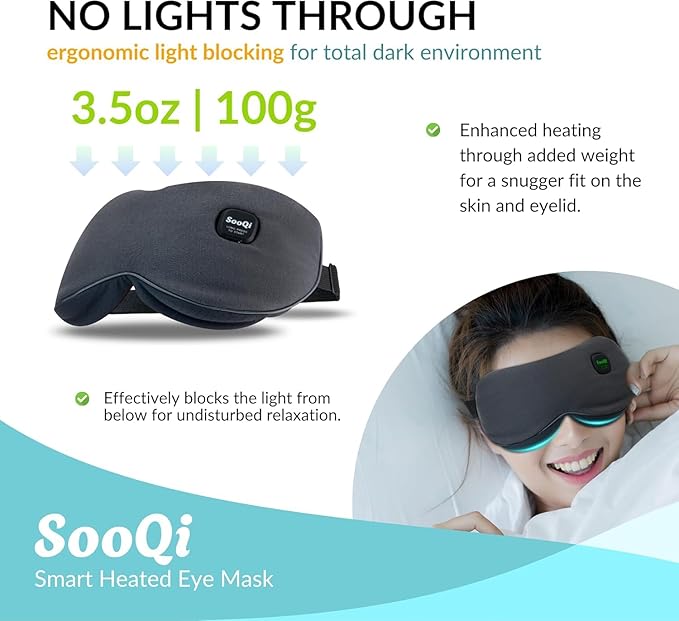 2026 Rechargeable Heated Eye Mask - Cordless, Weighted Compress for Dry Eyes, Eye Fatigue, Sleep & Travel