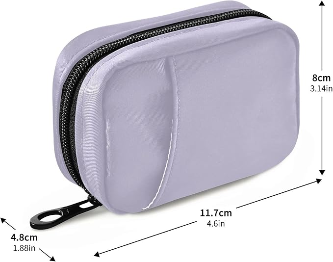 Naanle Pill Box 7 Day Case Travel Organizer Bag with Zipper Portable Weekly Compact Size for Vitamin Supplement Holder, Solid Color Lavender Purple, 4.6 x 3.14 1.88 Inch, 0.12 kilograms
