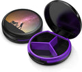 Serfeymi Small Pill Case for Purse, Unique Artistic Patterns Travel Pill Box with 3 Compartments, Portable Mini Pill Organizer for Pocket, Decorative Pill Container for Purse - Black(Hug)
