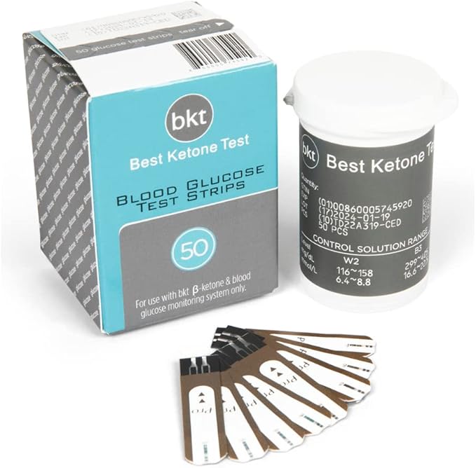 BKT TD-4279 Blood Glucose Test Strips 50ct - NOT for Keto-Mojo GK+ - Only for BKT Meter and Original Keto-Mojo Bluetooth TD-4279
