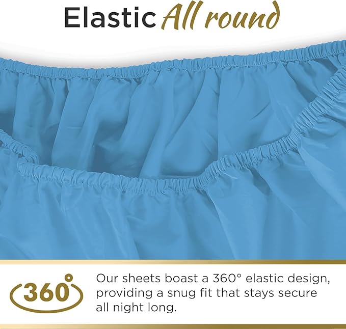 2 Pack Fitted Hospital Bed Sheets with Elastic All Around for a- Double Brushed Ultra Soft Breathable 100% Microfiber, 36" x 84" x 12"