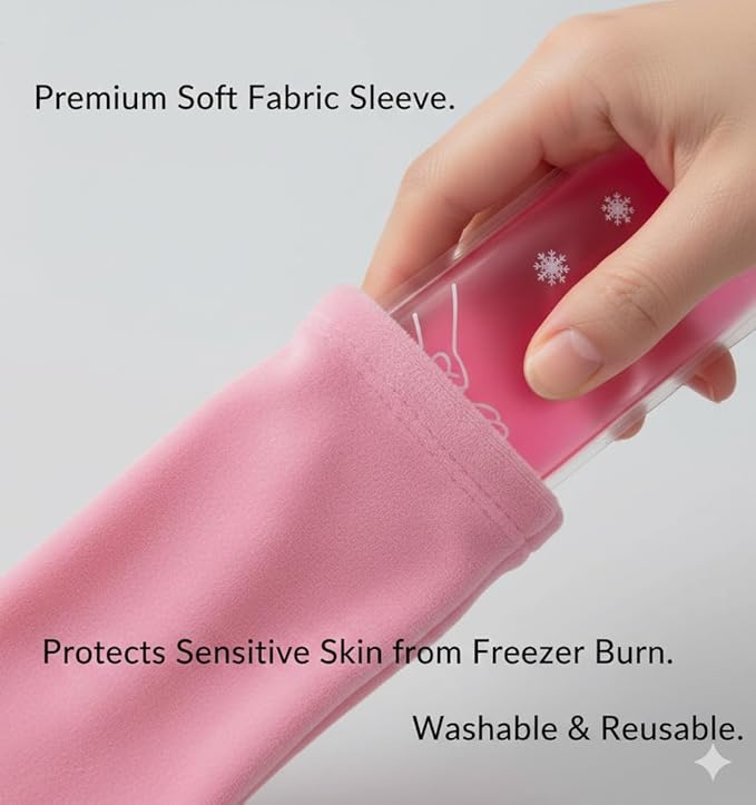 Postpartum Ice Pack, Hot and Cold Pads for After Delivery Essentials, Gel Cooling Pad, Fast Pain Relief Convenient for Perineal Recovery Helps Reduce Swelling (Pink, Hand Pattern)