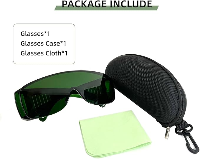 Laser Safety Glasses, OD3+ Eye Protection Goggles 200-450nm 800-2000nm for UV/IR/Green/Blue Laser Engraving Machine & Hair Removal