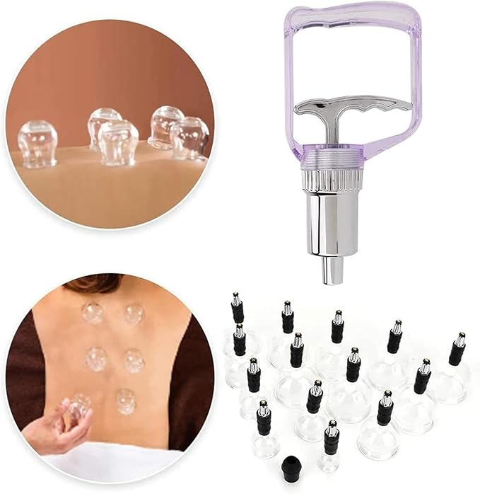 14 Pcs 5 Sizes Cupping Therapy Set, Glass Cupping Massage Cups Professional Chinese Cupping Therapy Studio and Household Set for Body Massage & Home Use
