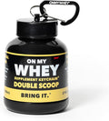 ONMYWHEY Protein Powder Container to Go - Travel Water Bottle Funnel for Mixes, Portable Pre Workout Supplement Containers & Dispenser Funnels, Mini Preworkout Supplements Holder Keychain Bottles