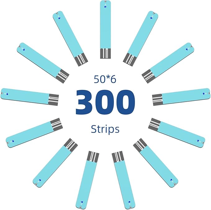 Metene TD-4116 Blood Glucose Test Strips, 300 Count Test Strips for Diabetes, Use with metene TD-4116 and metene S Blood Glucose Monitor Only(No Monitor)