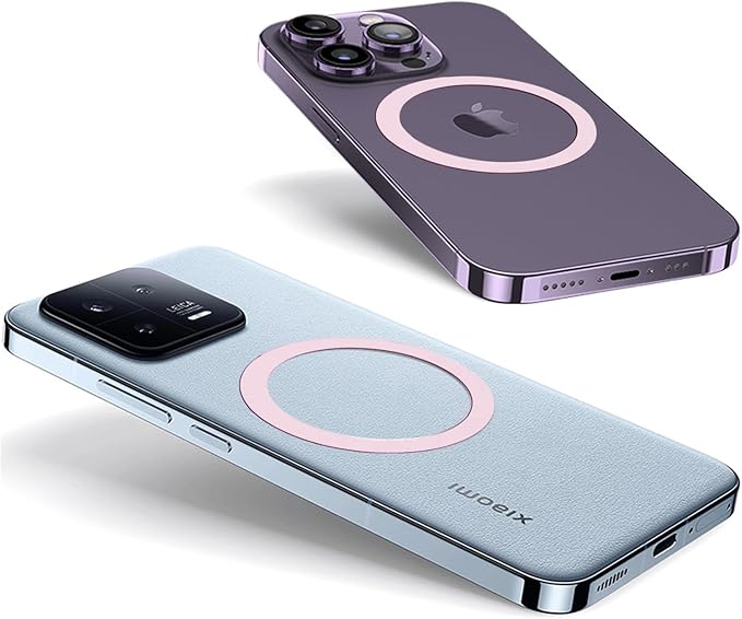 TENOC Universal Metal Ring Sticker for Magnetic Charger Compatible with iPhone/Samsung/Android All Cellphones, Magnetic Mount/Phone Holder Conversion Accessories, 3Pcs, Pink