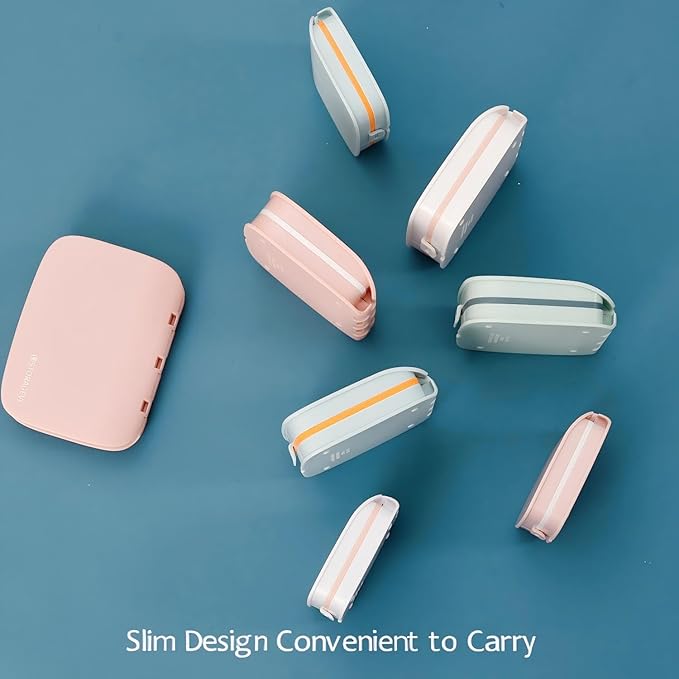 Slim Pill Case - Portable Pill Organizer with Removable Compartments - Leakproof Pill Holder for Daily Medication