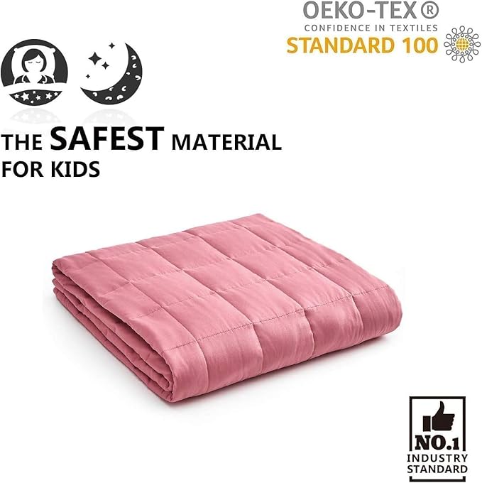 YnM 10lbs Weighted Blanket for Adults,Cotton Heavy Bed Throw Blanket with Cooling Glass Beads for All Season Use, Ideal for ~90lbs (48x72 Inches, Twin/Full, Dark Grey)
